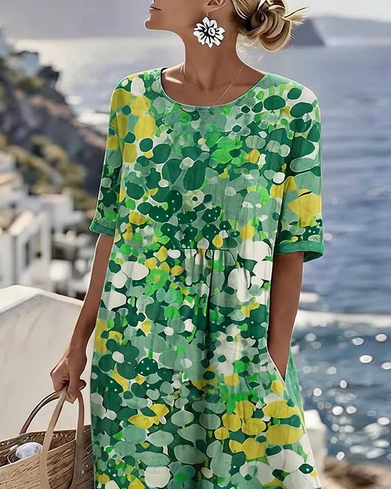 MÁRIA™ | Flora | Bő, virágmintás midiruha