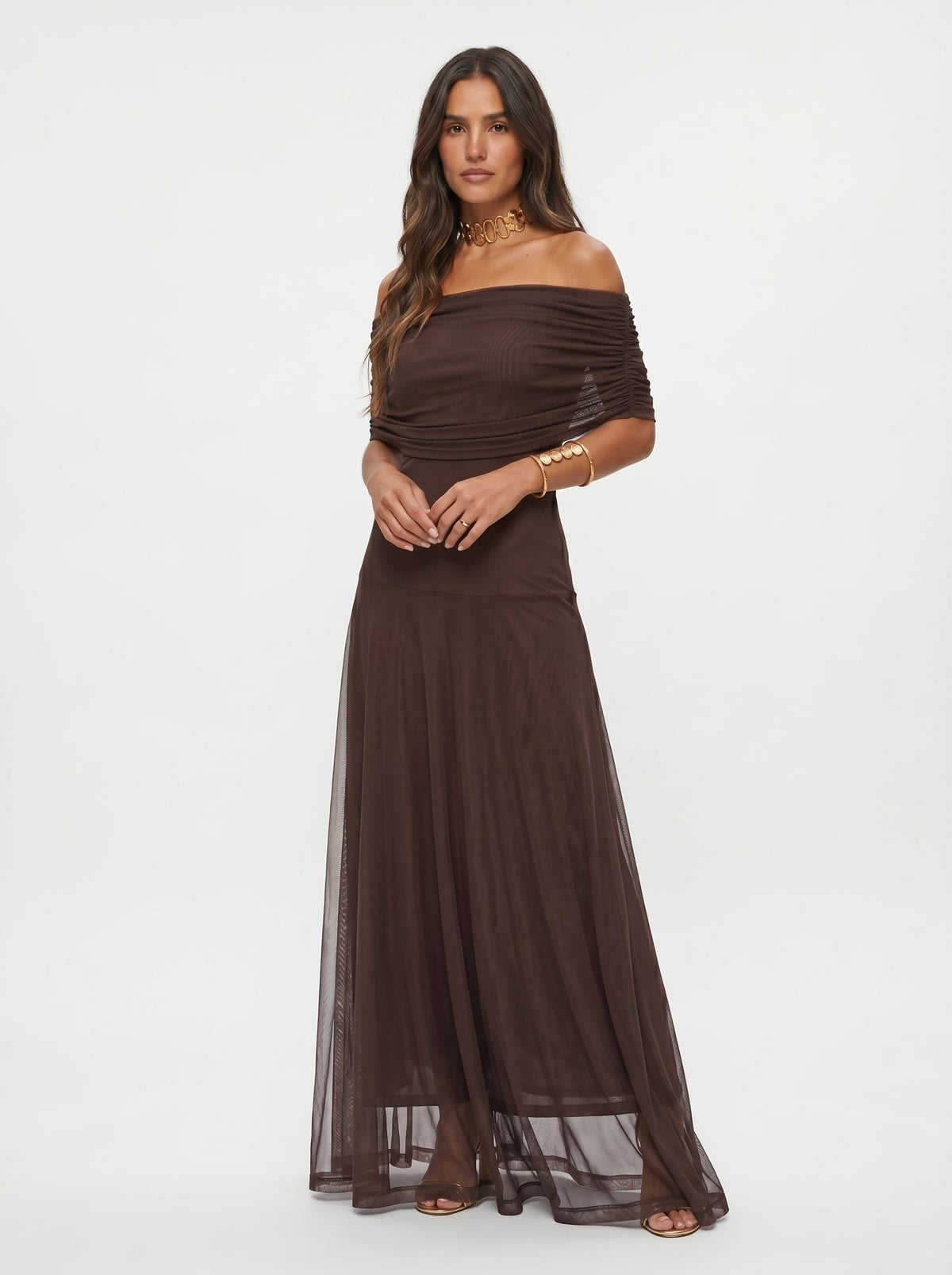MÁRIA™ | Uma | Lágy esésű hosszú ruha elegáns dizájnnal