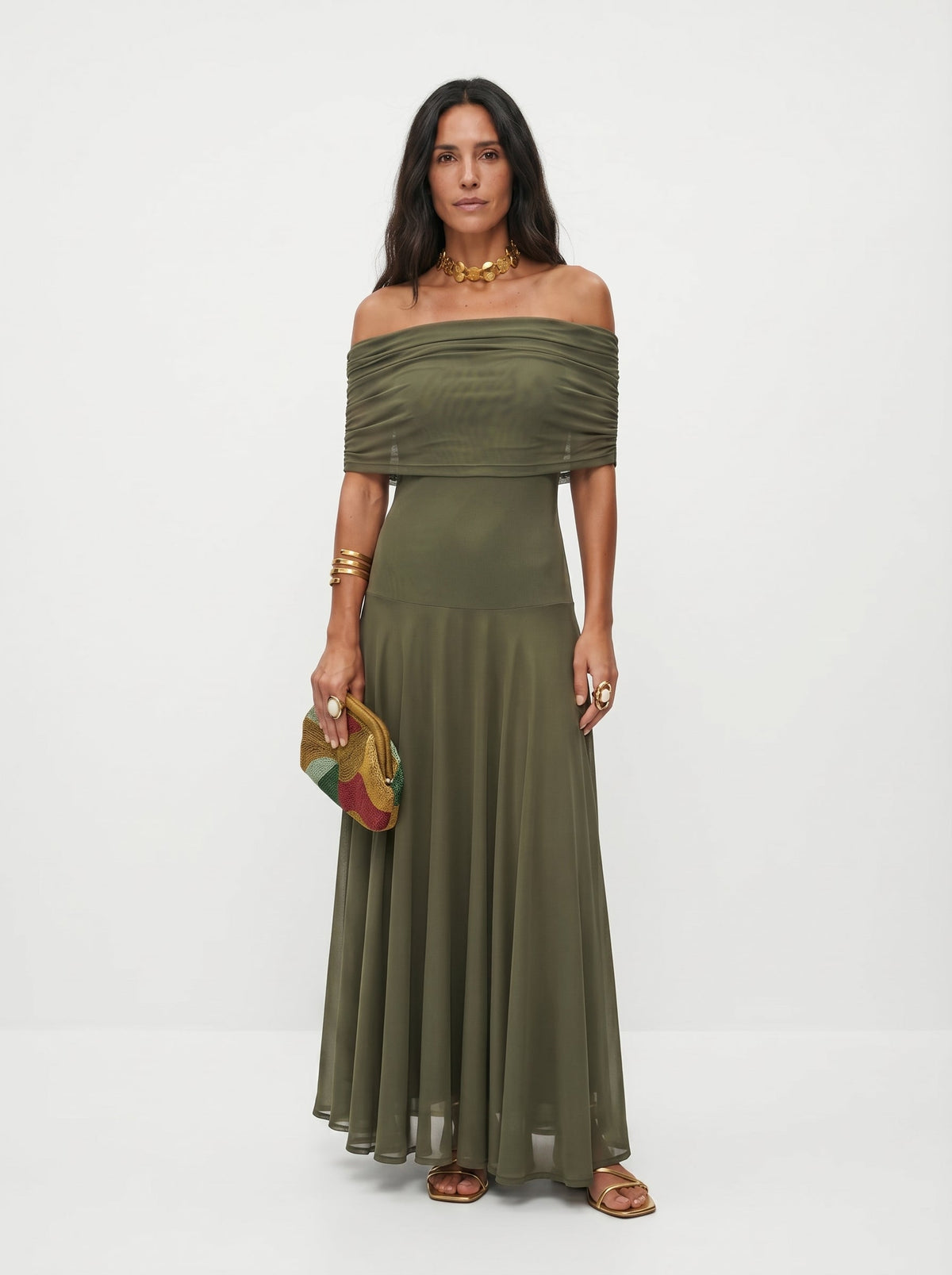 MÁRIA™ | Uma | Lágy esésű hosszú ruha elegáns dizájnnal