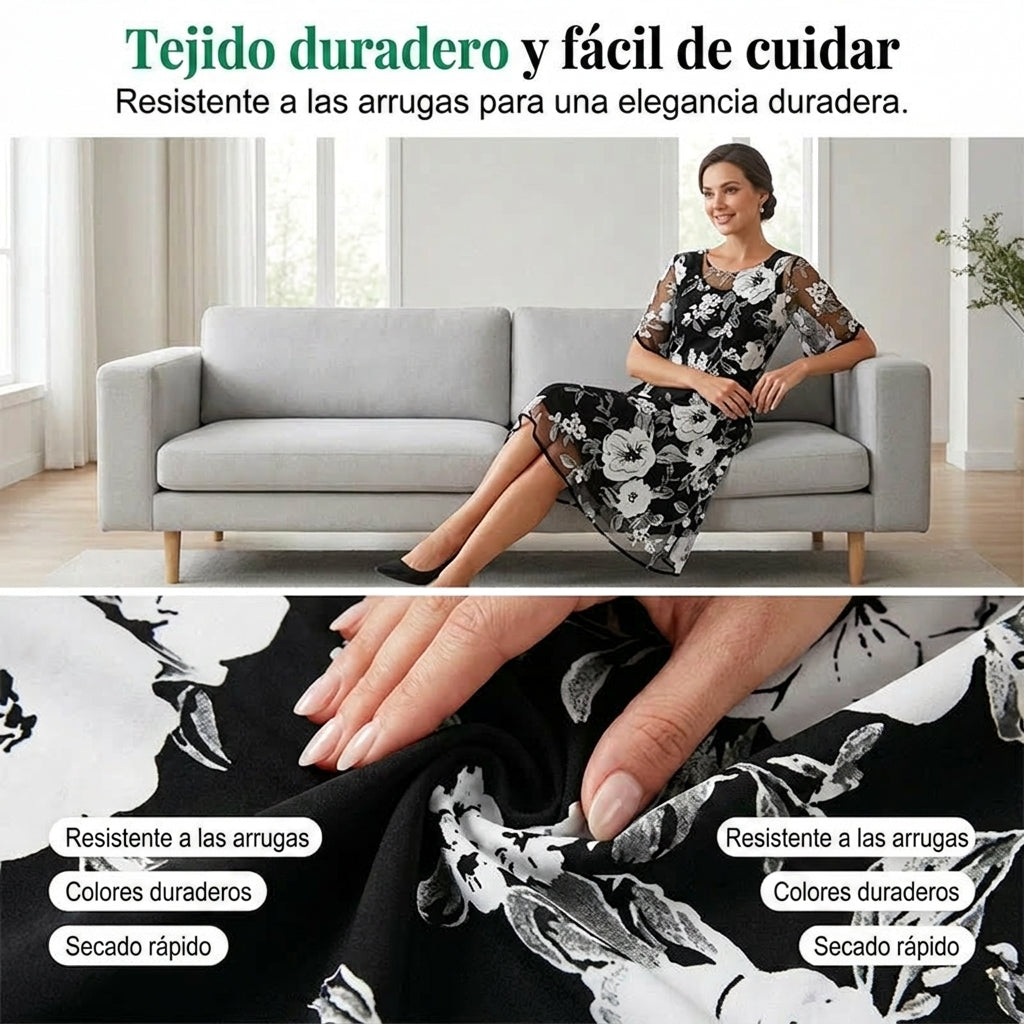 MÁRIA™ | Elisa | Elegáns virágmintás sifonruha