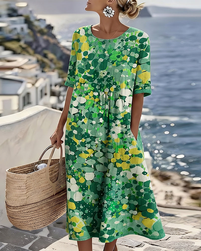 MÁRIA™ | Flora | Bő, virágmintás midiruha