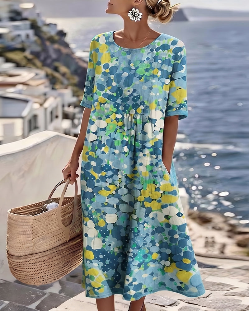 MÁRIA™ | Flora | Bő, virágmintás midiruha