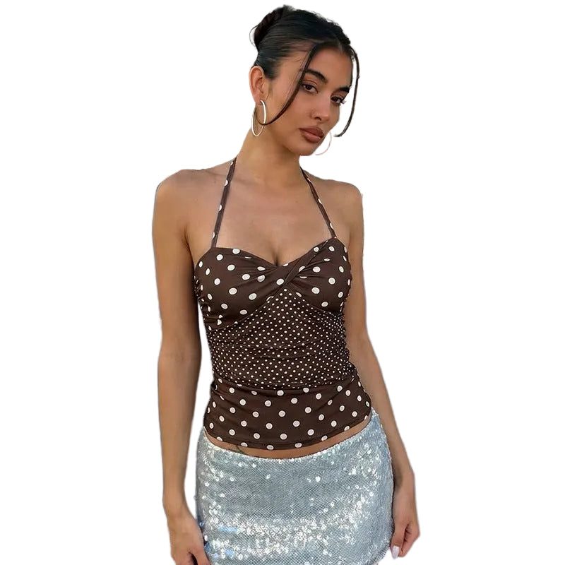 MÁRIA™ | Andrea | Pöttyös Halter Top