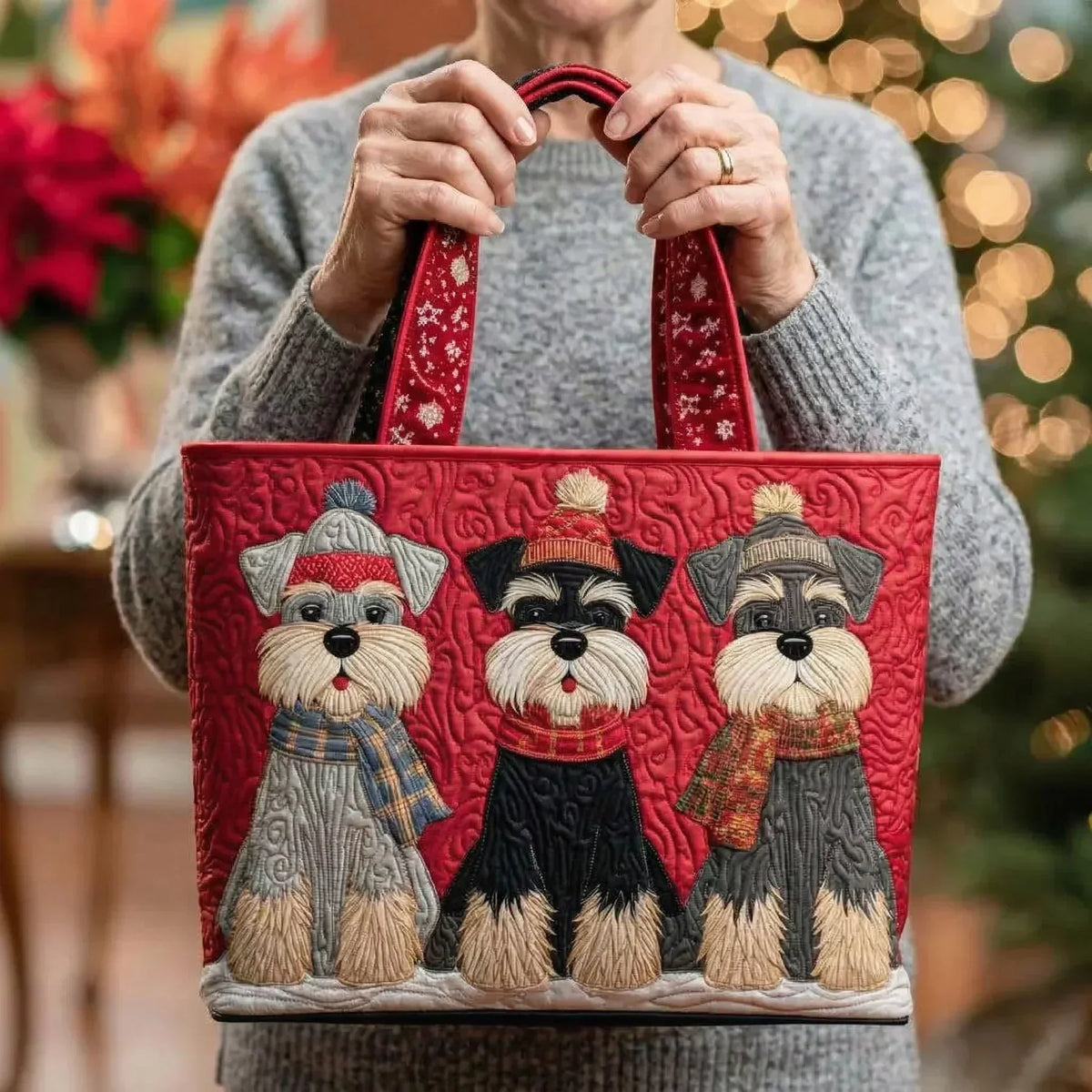 MÁRIA™ | Schnauzer trió | Kézzel készített steppelt táska
