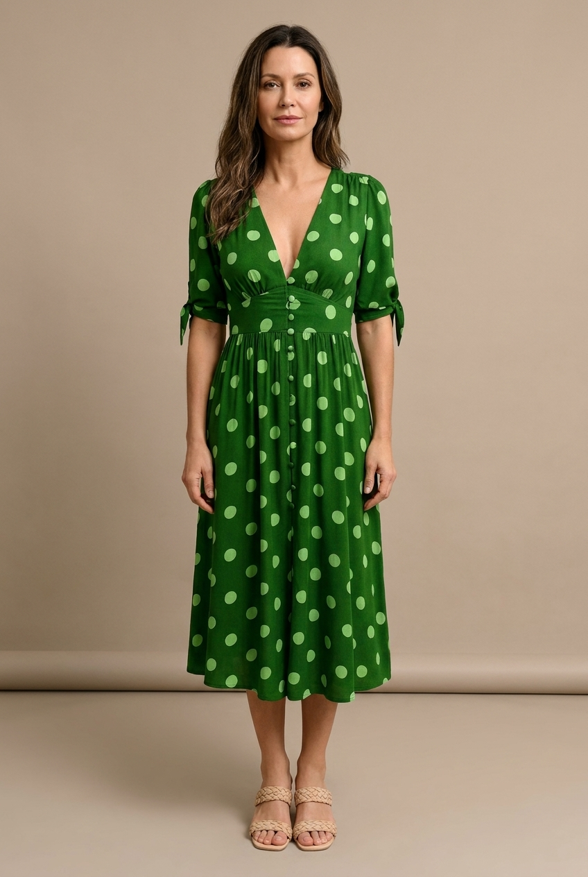 MÁRIA™ | Valentina | Modern pöttyös ruha