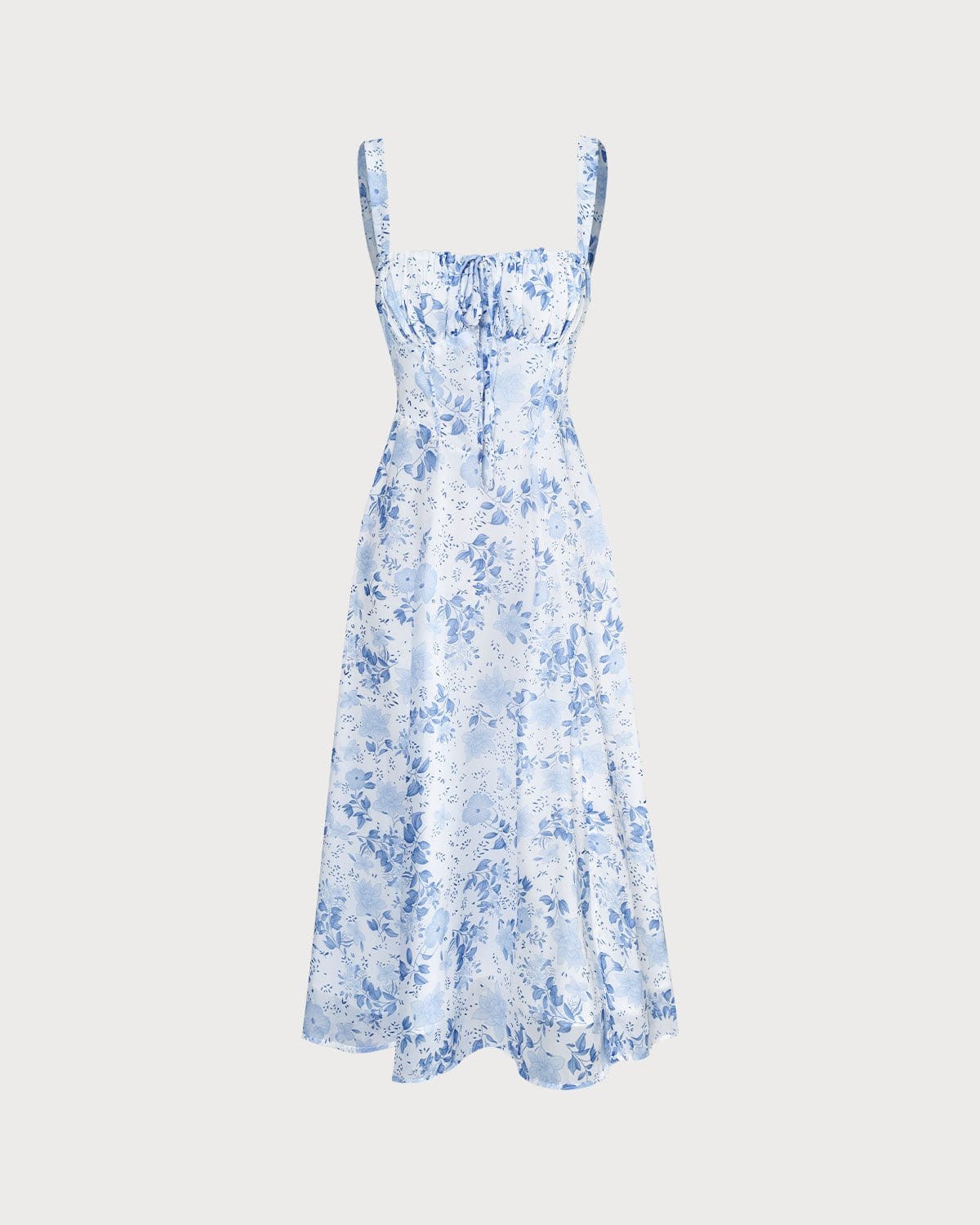 MÁRIA™ | Floral | Elegáns virágmintás kék ruha