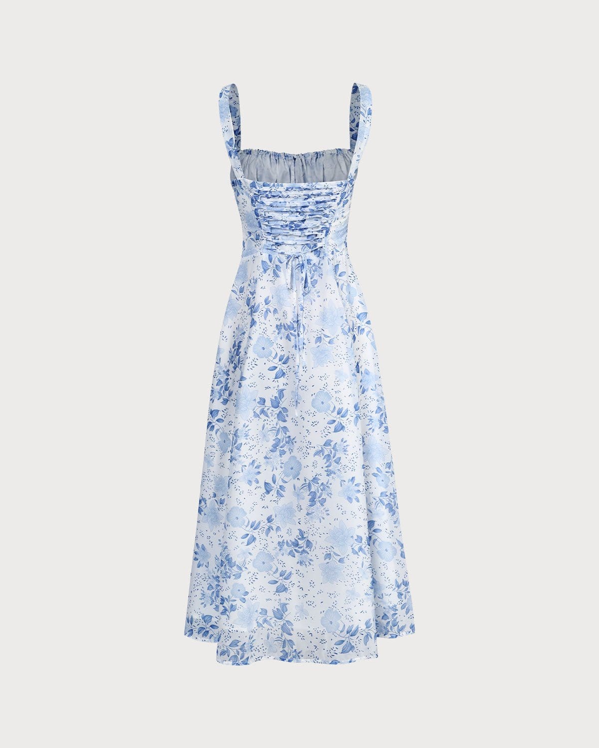MÁRIA™ | Floral | Elegáns virágmintás kék ruha