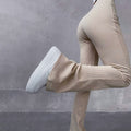 Women's spring solid-color slim-fit flared pants