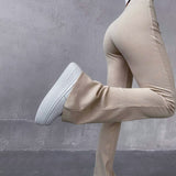 Women's spring solid-color slim-fit flared pants