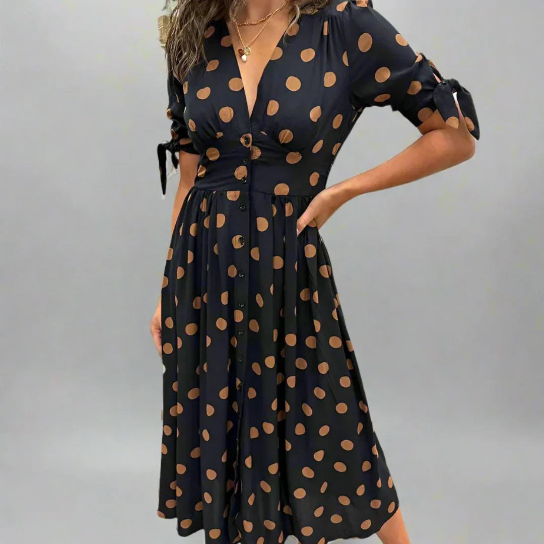 MÁRIA™ | Valentina | Modern pöttyös ruha