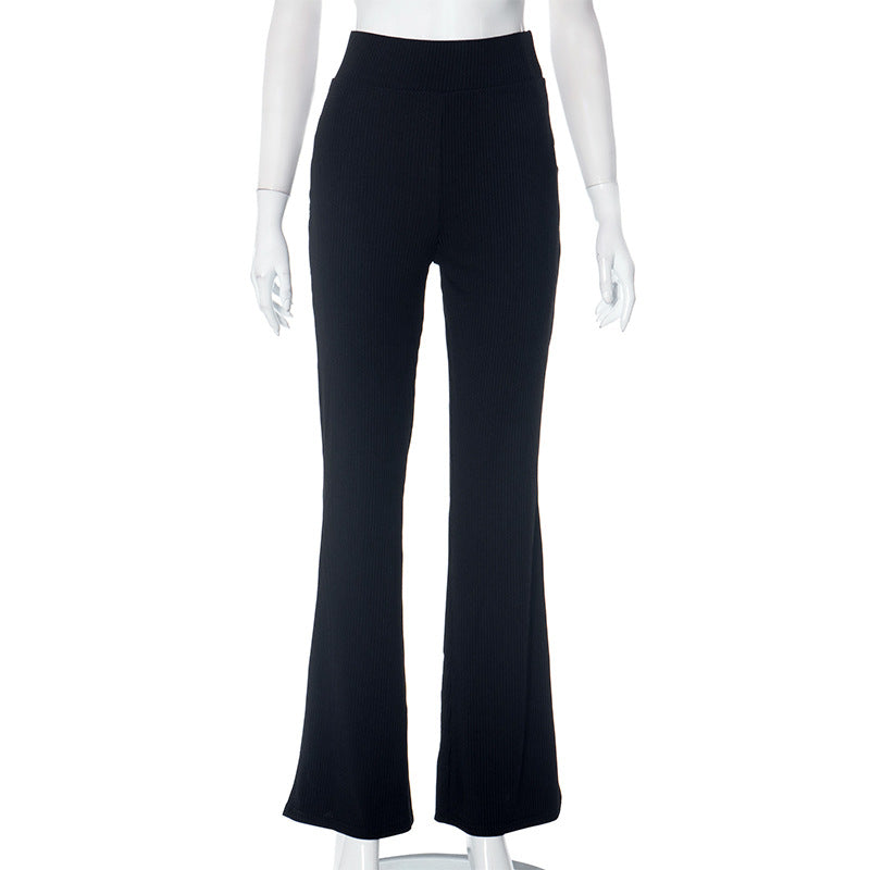 Women's spring solid-color slim-fit flared pants