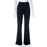 Women's spring solid-color slim-fit flared pants