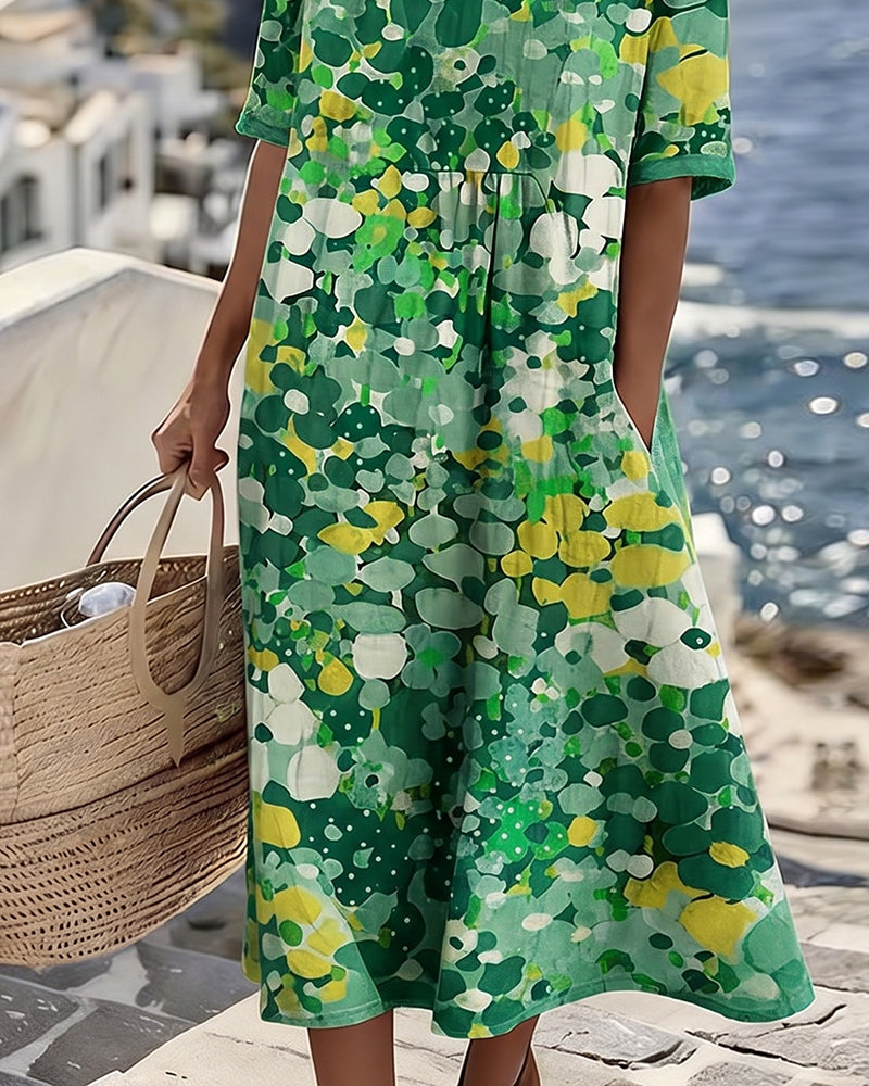 MÁRIA™ | Flora | Bő, virágmintás midiruha