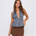 MÁRIA™ | Safari | Zebramintás Halter Top