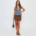 MÁRIA™ | Safari | Zebramintás Halter Top