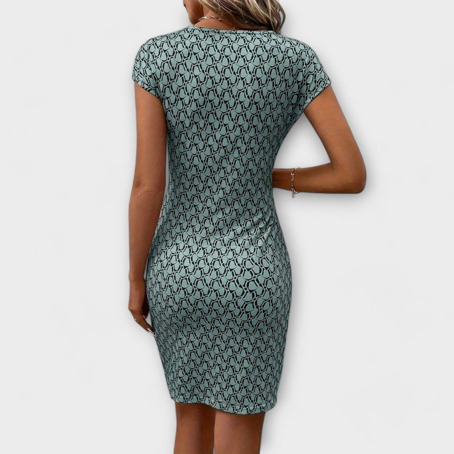 MÁRIA™ | Emma | Geometriai Mintás Rövid Ruha