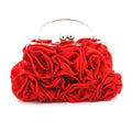 Satin flower clutch bag