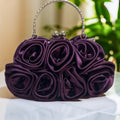 Satin flower clutch bag