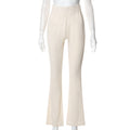 Women's spring solid-color slim-fit flared pants