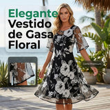MÁRIA™ | Elisa | Elegáns virágmintás sifonruha