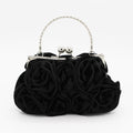 Satin flower clutch bag