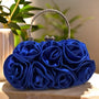 Satin flower clutch bag