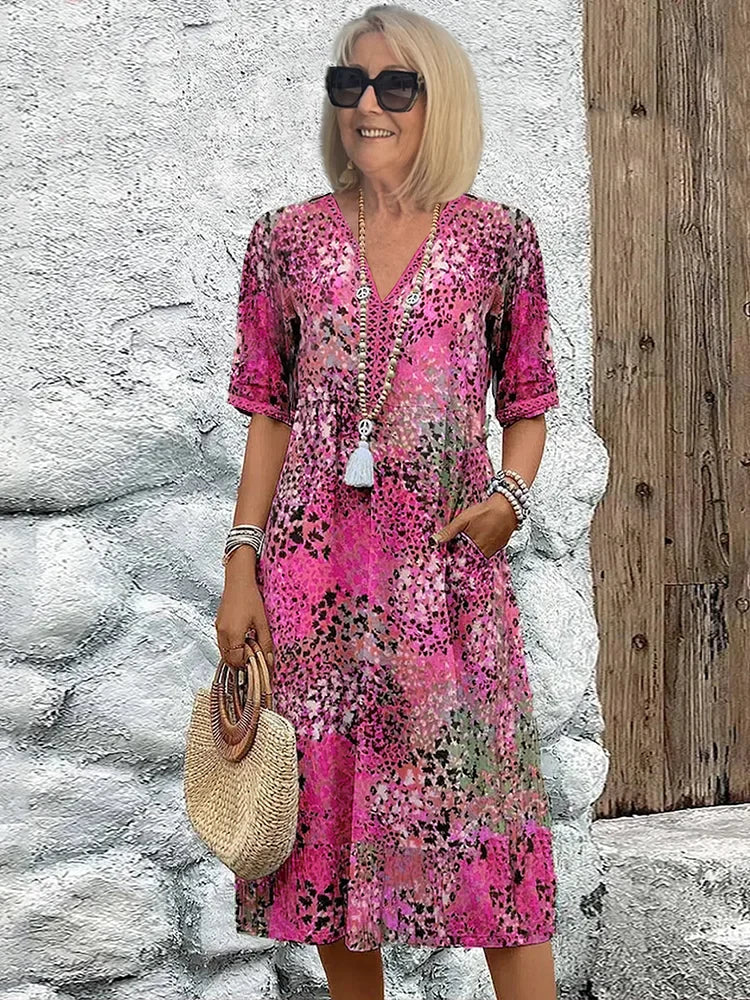MÁRIA™ | Lina | Könnyű ruha V-nyakkivágással
