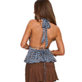 MÁRIA™ | Safari | Zebramintás Halter Top