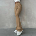 Women's spring solid-color slim-fit flared pants
