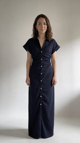 MÁRIA™ | Denim | Gombos farmer ruha