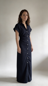 MÁRIA™ | Denim | Gombos farmer ruha