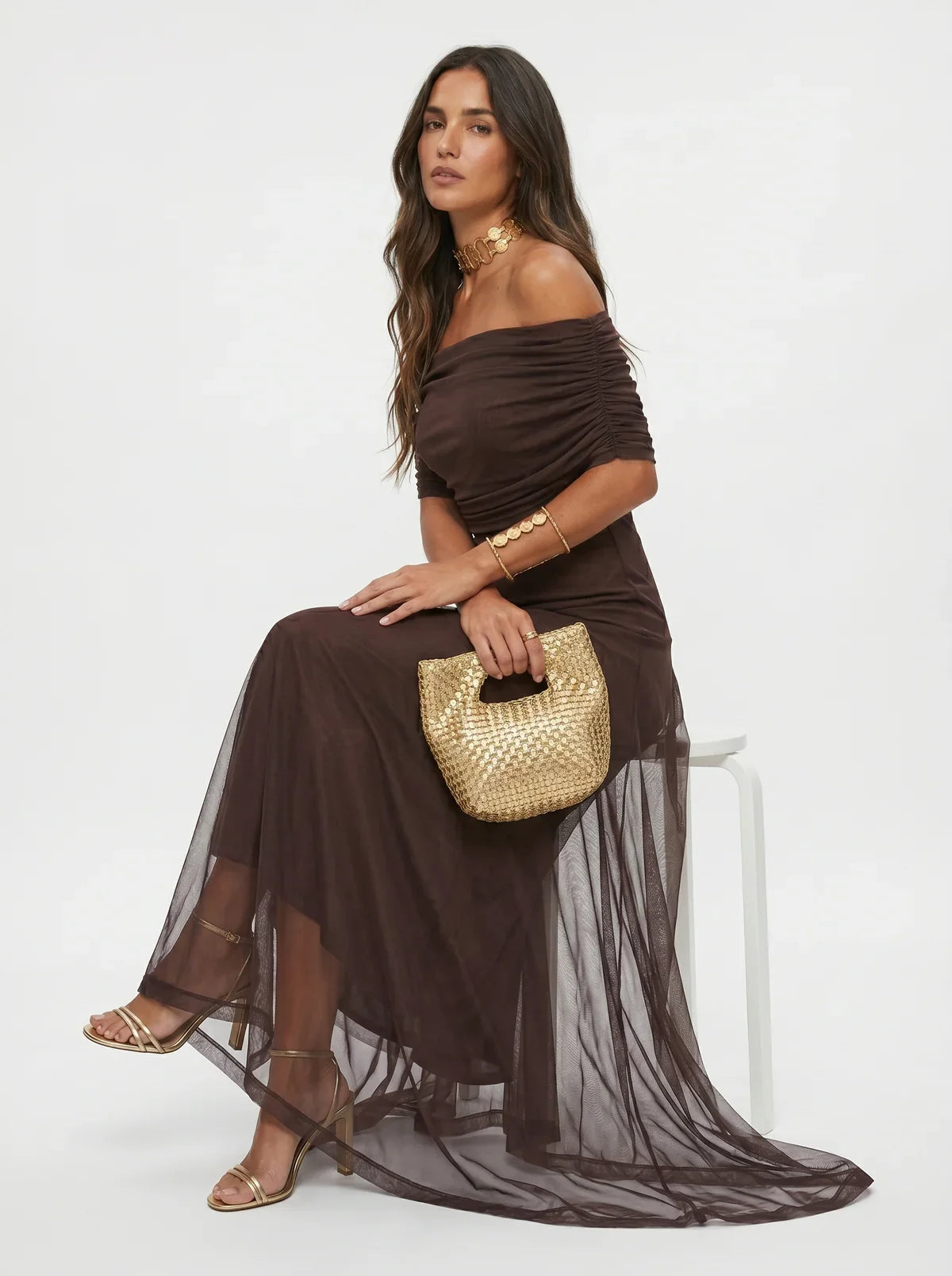 MÁRIA™ | Uma | Lágy esésű hosszú ruha elegáns dizájnnal